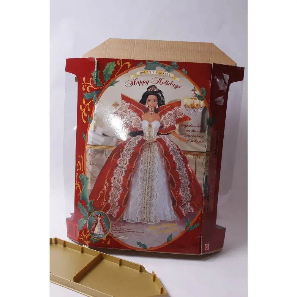 1997 Mattel Barbie Happy Holidays Doll Christmas Collectible Damaged Box ~